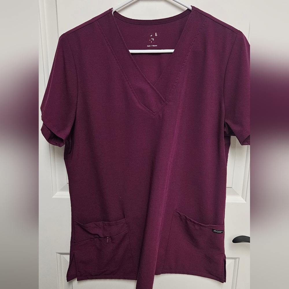 Jockey Women's Burgundy Scrub Top